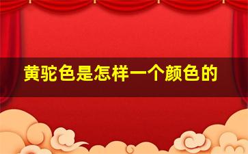 黄驼色是怎样一个颜色的