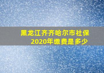 黑龙江齐齐哈尔市社保2020年缴费是多少