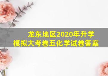 龙东地区2020年升学模拟大考卷五化学试卷答案