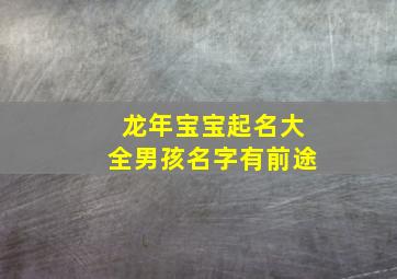 龙年宝宝起名大全男孩名字有前途