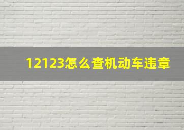 12123怎么查机动车违章