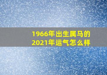 1966年出生属马的2021年运气怎么样