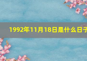 1992年11月18日是什么日子