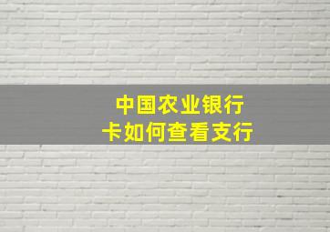 中国农业银行卡如何查看支行