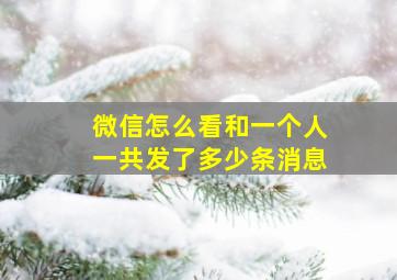 微信怎么看和一个人一共发了多少条消息