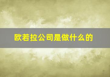 欧若拉公司是做什么的