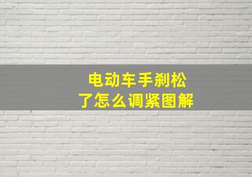 电动车手刹松了怎么调紧图解